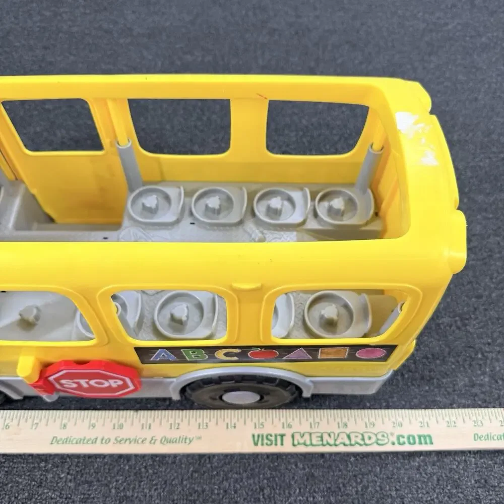 Fisher-Price Mega Little People Big Yellow School Bus Musical Pull Along Toy
